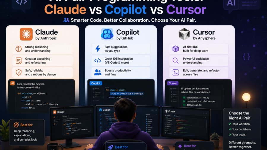 AI Pair Programming Tools: Claude vs Copilot vs Cursor in 2026