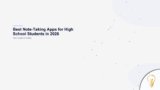 Best Note-Taking Apps for High School Students in 2026