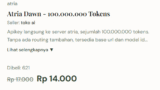 Atria Dawn: 100 Million Tokens for 14,000 IDR