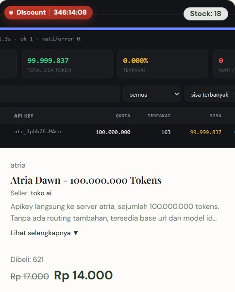 Atria Dawn: 100 Million Tokens for 14,000 IDR