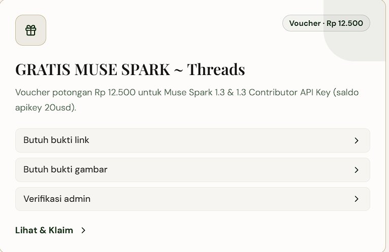 Free API Key Muse Spark (Voucher)