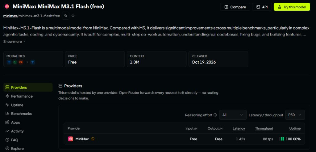 Free Access to MiniMax M3.1 Flash AI Model Until October 23