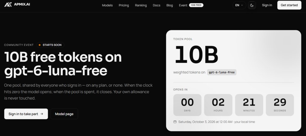 Apmix Free 10B GPT-6 Luna Tokens: API Access Guide